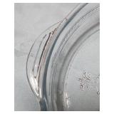 Fire King Glass Clear Pie Plates with Medallion Pattern - set of 2
