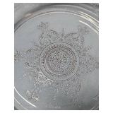 Fire King Glass Clear Pie Plates with Medallion Pattern - set of 2