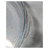 Fire King Glass Clear Pie Plates with Medallion Pattern - set of 2