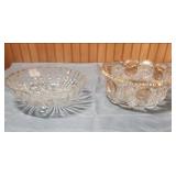 Pressed Glass Serving Bowls Set