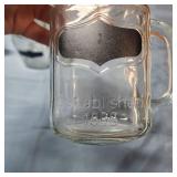 Set of 6 Glass Mason Jar Mugs with Chalkboard Labels