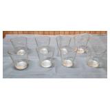 Set of 8 Clear Glass Shot Glasses with Etched Lines