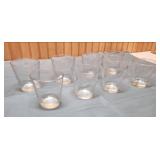 Set of 8 Clear Glass Shot Glasses with Etched Lines