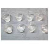 Set of 8 Clear Glass Shot Glasses with Etched Lines