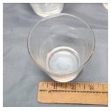 Set of 8 Clear Glass Shot Glasses with Etched Lines