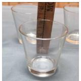 Set of 8 Clear Glass Shot Glasses with Etched Lines
