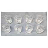 Set of 8 Clear Glass Shot Glasses with tapered foot