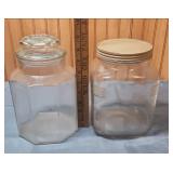 Octagonal Glass Storage Jars with Lids
