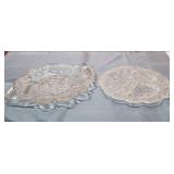 Clear Glass Raspberry Pattern Serving Plates