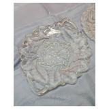 Clear Glass Raspberry Pattern Serving Plates