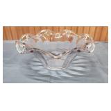 Clear Crystal Glass Bowl with Geometric Pattern