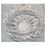 Clear Crystal Glass Bowl with Geometric Pattern