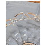 Clear Crystal Glass Bowl with Geometric Pattern