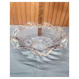 Clear Crystal Glass Bowl with Geometric Pattern