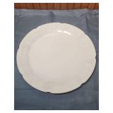White Milk Glass Round 14" Platter with Grape Pattern