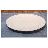 White Milk Glass Round 14" Platter with Grape Pattern