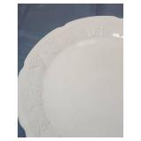 White Milk Glass Round 14" Platter with Grape Pattern