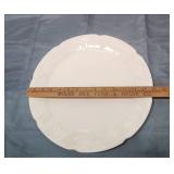 White Milk Glass Round 14" Platter with Grape Pattern
