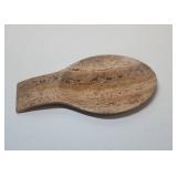 Stone spoon rest with wood pattern