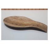 Stone spoon rest with wood pattern