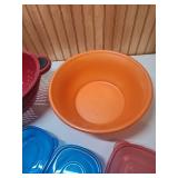 Colorful Kitchen Storage Set with Colander and mixing bowl
