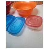 Colorful Kitchen Storage Set with Colander and mixing bowl