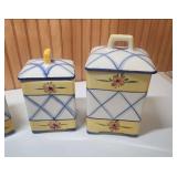 Decorative Kitchen Canister Set with Floral Design - set of 4