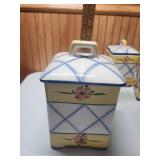 Decorative Kitchen Canister Set with Floral Design - set of 4