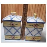 Decorative Kitchen Canister Set with Floral Design - set of 4