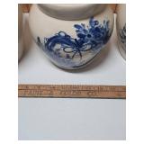 Blue and White Ceramic Cookie Jar and Cannister Set - set of 4