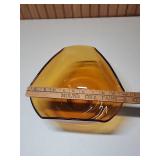 Mid-Century Amber Glass Serving or Decorative Bowl