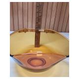 Mid-Century Amber Glass Serving or Decorative Bowl