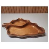 Hand-Carved Wooden Leaf Dish