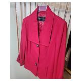 Antonio Melani Red Wool /Viscose Blend Pea Coat size 12 fully lined (pictures make it look pink, but it is red)