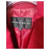 Antonio Melani Red Wool /Viscose Blend Pea Coat size 12 fully lined (pictures make it look pink, but it is red)