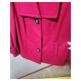 Antonio Melani Red Wool /Viscose Blend Pea Coat size 12 fully lined (pictures make it look pink, but it is red)