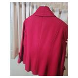 Antonio Melani Red Wool /Viscose Blend Pea Coat size 12 fully lined (pictures make it look pink, but it is red)
