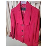 Antonio Melani Red Wool /Viscose Blend Pea Coat size 12 fully lined (pictures make it look pink, but it is red)