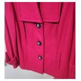 Antonio Melani Red Wool /Viscose Blend Pea Coat size 12 fully lined (pictures make it look pink, but it is red)
