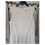 Calvin Klein Light Pale Pink Sleeveless Dress with Mesh Detail Sz 14