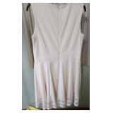 Calvin Klein Light Pale Pink Sleeveless Dress with Mesh Detail Sz 14