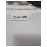 Calvin Klein Open Front Waist length cardigan with Pearl accents - missing sz tag, appears Sz Snall