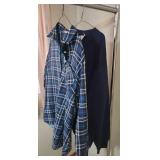 2 womens Size Large tops - long sleeve dress shirt and a London England Sweatshirt (very good conditon)