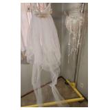 Vintage floor length wedding vail and vintage ring pillow