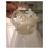 Vintage floor length wedding vail and vintage ring pillow