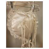 Vintage floor length wedding vail and vintage ring pillow