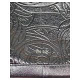 2 Womens Leather handbags - blue Liz Claiborne, Black from The Sak (missing the pull on the top zipper on The Sak purse - pull is inside the bag), both fairly clean inside