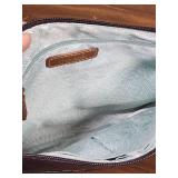 2 Womens Leather handbags - blue Liz Claiborne, Black from The Sak (missing the pull on the top zipper on The Sak purse - pull is inside the bag), both fairly clean inside