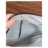 2 Womens Leather handbags - blue Liz Claiborne, Black from The Sak (missing the pull on the top zipper on The Sak purse - pull is inside the bag), both fairly clean inside