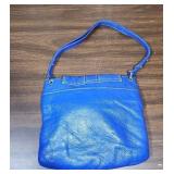 2 Womens Leather handbags - blue Liz Claiborne, Black from The Sak (missing the pull on the top zipper on The Sak purse - pull is inside the bag), both fairly clean inside
